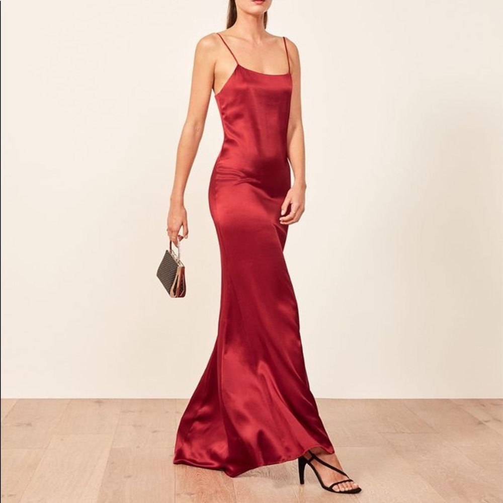 *SOLD* NWT Reformation Athena Silk Dress Red